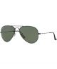 Ray Ban 0RB3025 002/58 62 BLACK CRYSTAL GREEN POLARIZED Metal Man size 62 sunglasses